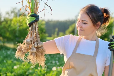 A good harvest of garlic.