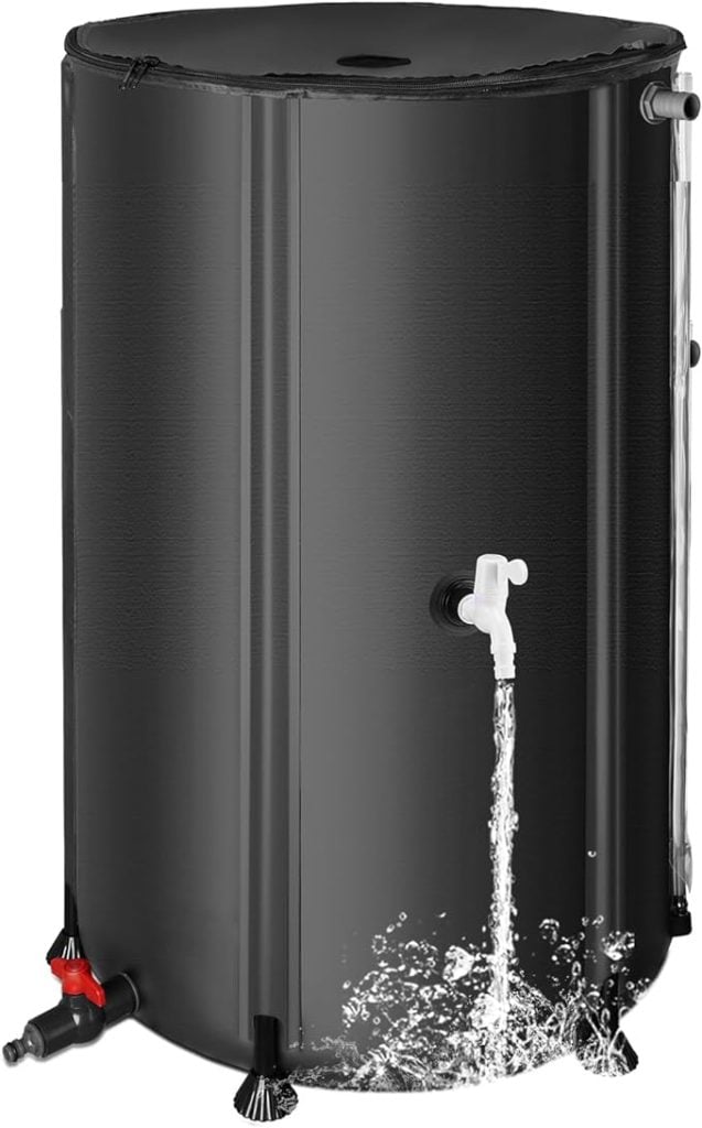 Matalde 100-gallon collapsible rain barrel.