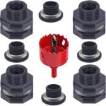 Bulkhead connector kit for rain barrels.