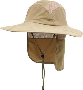 Sun hat with neck shield.