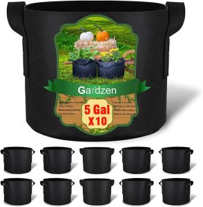 5 Gallon Grow Bags, Pack of 10.