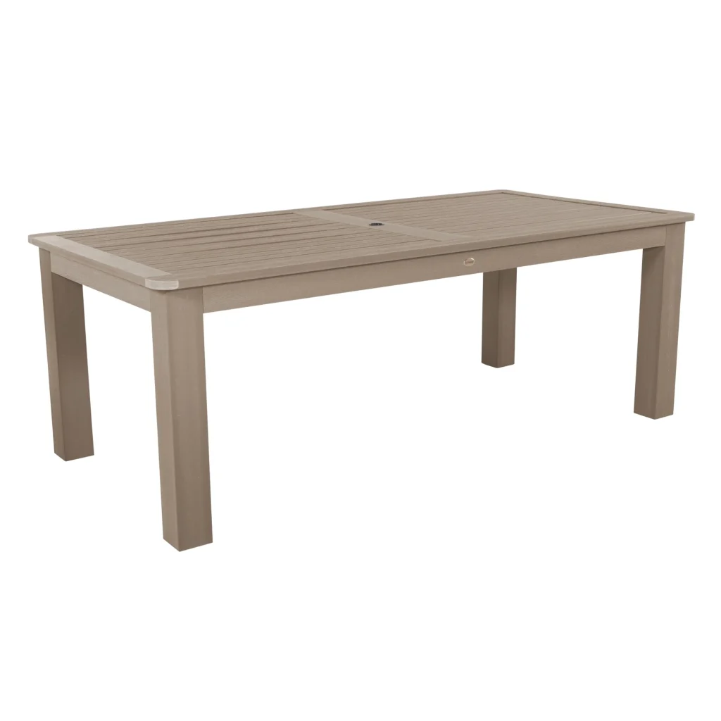 Rectangular dining table, 42 inches x 84 inches x 30 inches high.