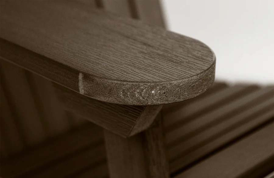 A closeup of poly lumber used for Highwood garden furniture and outdoor furniture.