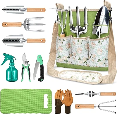 Grenebo 11-pc stainless steel gardening tool kit.