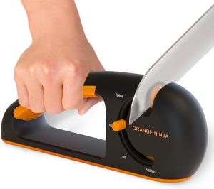 Orange Ninja 4-stage knife sharpener.