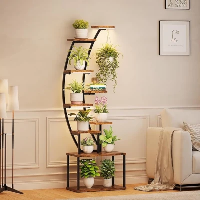 GarveeLife 9-tier plant stand with grow lights.