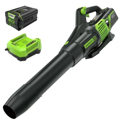 Greenworks 80-volt 730 cfm leaf blower.