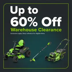 Greenworks square banner up to 60% off.