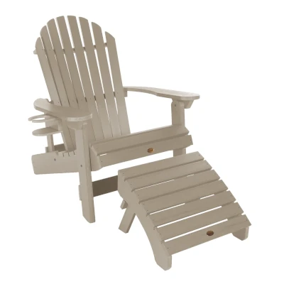 King Hamilton adirondack chair with ottoman and cup holder.