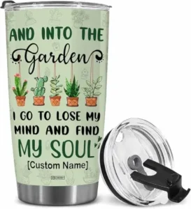 Bechusky stainless steel gardeners cup with lid.