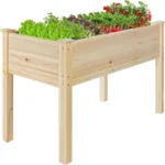 LZRS Raised garden bed, 40.5 inches long x 20.5 inches wide x 30 inches tall., natural wood.