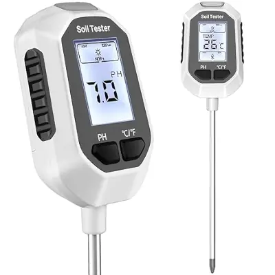 Yamron 4-in-1 soil tester for moisture, pH, sunlight,temperature.